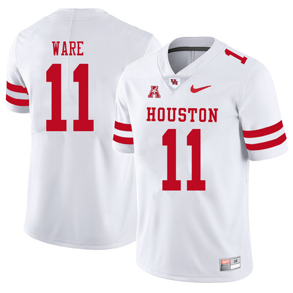 2018 Men #11 Andre Ware Houston Cougars College Football Jerseys Sale-White - Click Image to Close